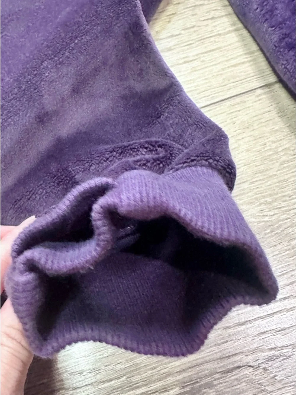 Athleta Girl Double Cozy Karma Velour Pullover Crewneck Plum Purple